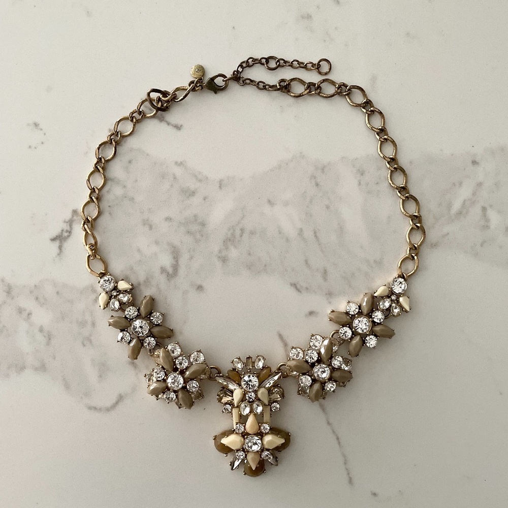 ⭐️J.Crew Nude/Jewelled Statement Necklace